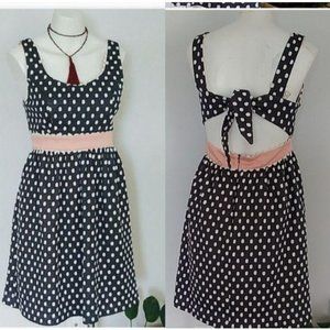 Judith March Dress Polka Dots Fit Flare Scalloped